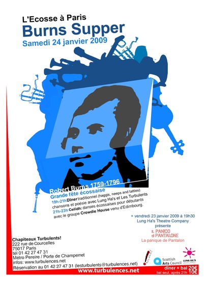 L'ecosse à Paris - Burns Supper - Samedi 24 janvier 19H L'ecosse à Paris - Burns Supper - Samedi 24 janvier 19H