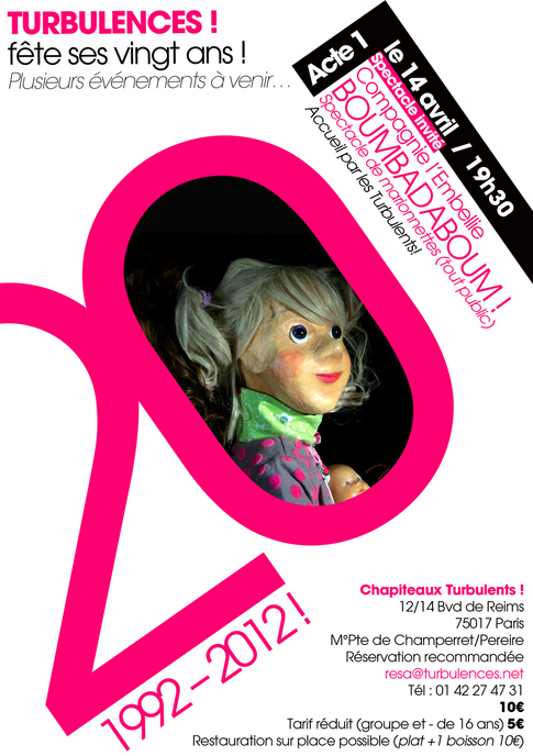 Turbulences ! fête ses 20 ans ! le 14 avril / 19h30 - Plusieurs évènements à venir... Turbulences ! fête ses 20 ans ! le 14 avril / 19h30 - Plusieurs évènements à venir...
