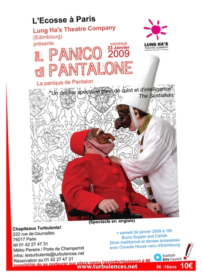 L'Ecosse à Paris Lung Ha's Théâtre Company - 23 janvier à 19h30 L'Ecosse à Paris Lung Ha's Théâtre Company - 23 janvier à 19h30