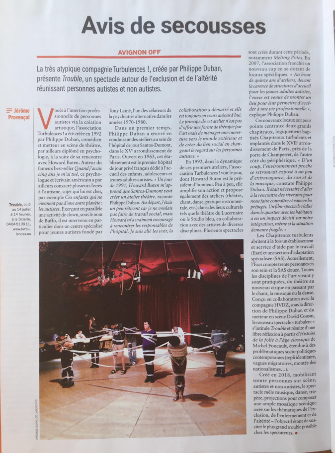 Trouble 2019 dans la presse Trouble 2019 dans la presse