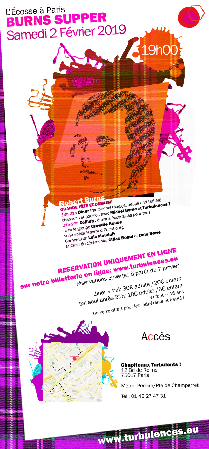 Burns Supper Samedi 2 Février 2019 à 19h Burns Supper Samedi 2 Février 2019 à 19h