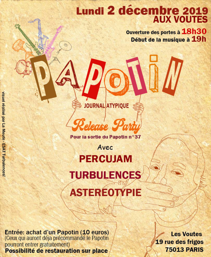LE PAPOTIN fête sa 30ème année, le 2 décembre, à partir de 18h30 aux Voutes à Paris LE PAPOTIN fête sa 30ème année, le 2 décembre, à partir de 18h30 aux Voutes à Paris