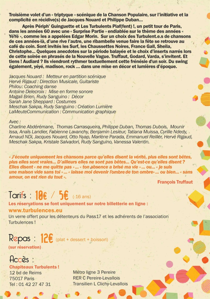 « Surprise Partie » Nouvelles dates :  25, 26, 27, 28 novembre 2020 « Surprise Partie » Nouvelles dates :  25, 26, 27, 28 novembre 2020