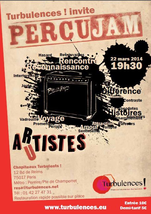 Turbulences ! invite PERCUJAM Turbulences ! invite PERCUJAM