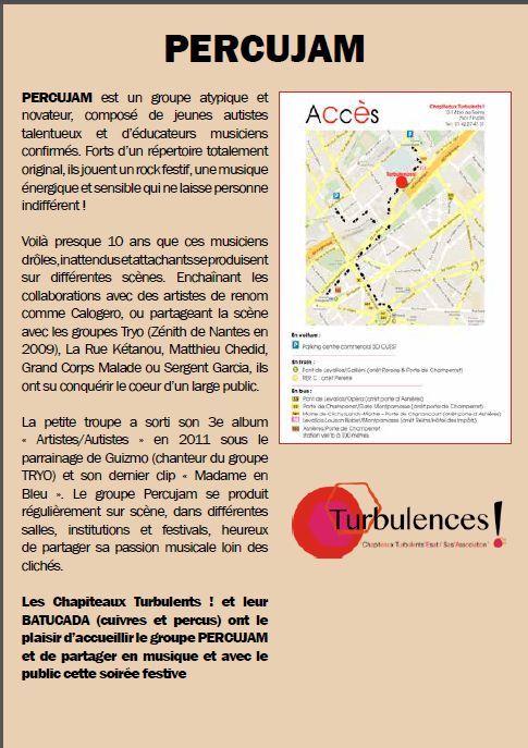 Turbulences ! invite PERCUJAM Turbulences ! invite PERCUJAM