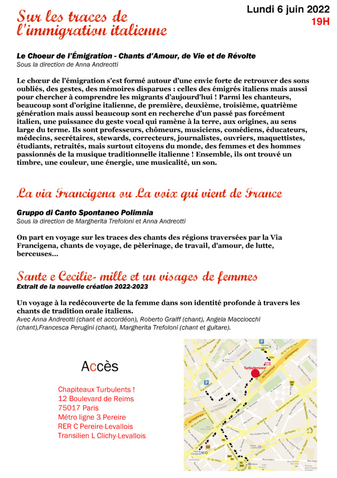 Lundi 6 Juin 2022 à 19h aux Chapiteaux Turbulents ! Lundi 6 Juin 2022 à 19h aux Chapiteaux Turbulents !