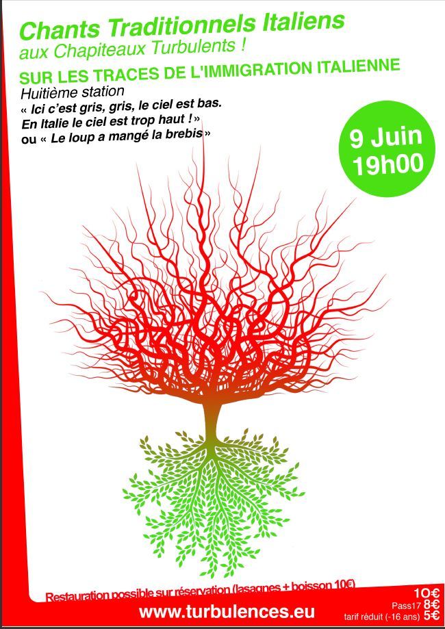 9 juin à 19h - Soirée italienne aux Chapiteaux Turbulents ! Compagnie Arsenal Fragile-Maggese 9 juin à 19h - Soirée italienne aux Chapiteaux Turbulents ! Compagnie Arsenal Fragile-Maggese