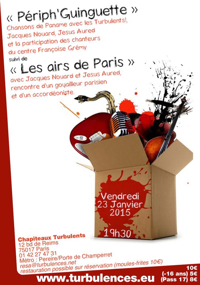 « Périph'Guinguette » et « Les airs de Paris » 23 janvier 2015 à 19h30
