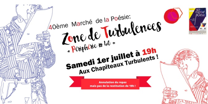40e marché de la poésie, le 1er juillet à 19 h aux Chapiteaux Turbulents!  40e marché de la poésie, le 1er juillet à 19 h aux Chapiteaux Turbulents!