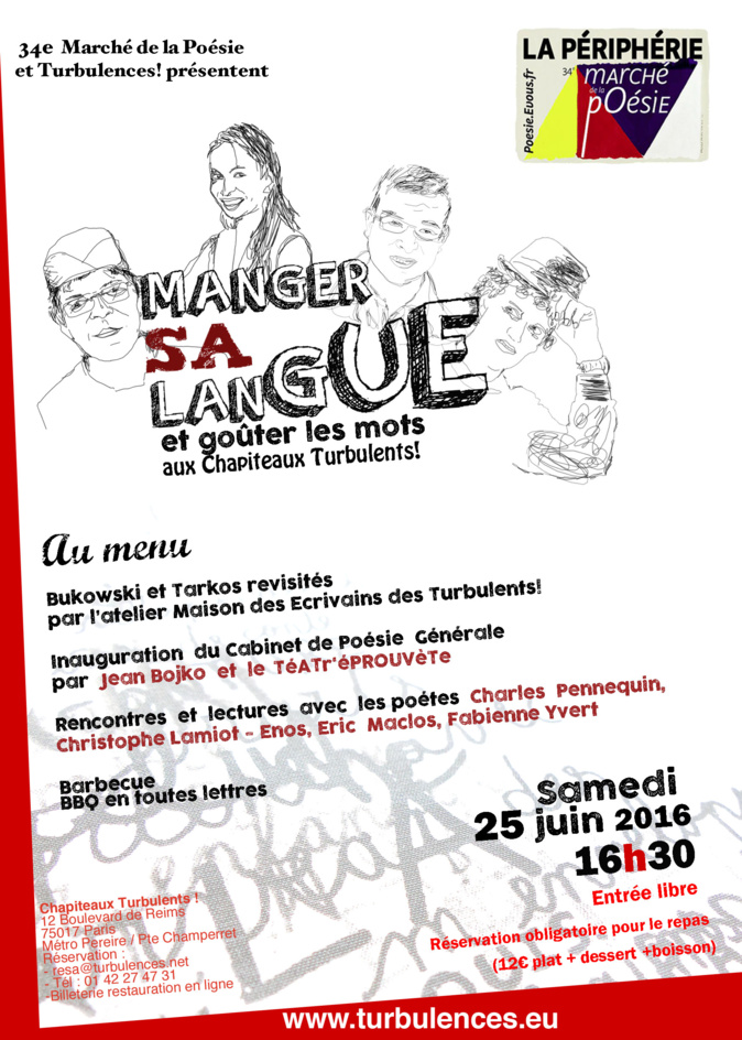 34e marché de la poésie et Turbulences ! 25 juin 16h30 34e marché de la poésie et Turbulences ! 25 juin 16h30