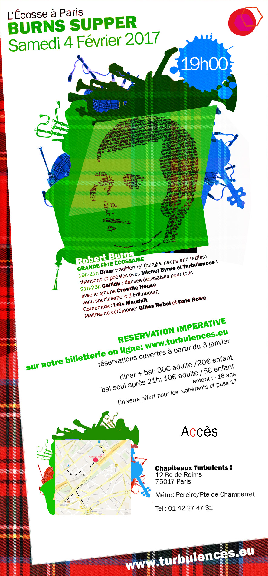 Burns'Supper géant Samedi 4 février 2017 aux Chapiteaux Turbulents !