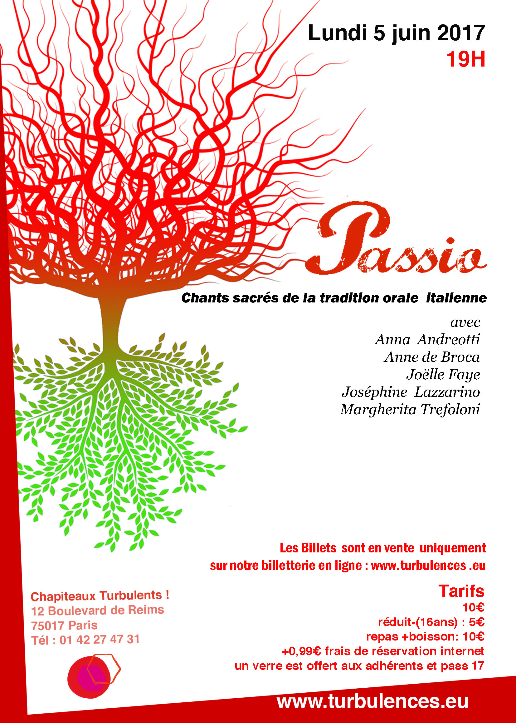 Passio - Lundi 5 juin à 19H aux Chapiteaux Turbulents !