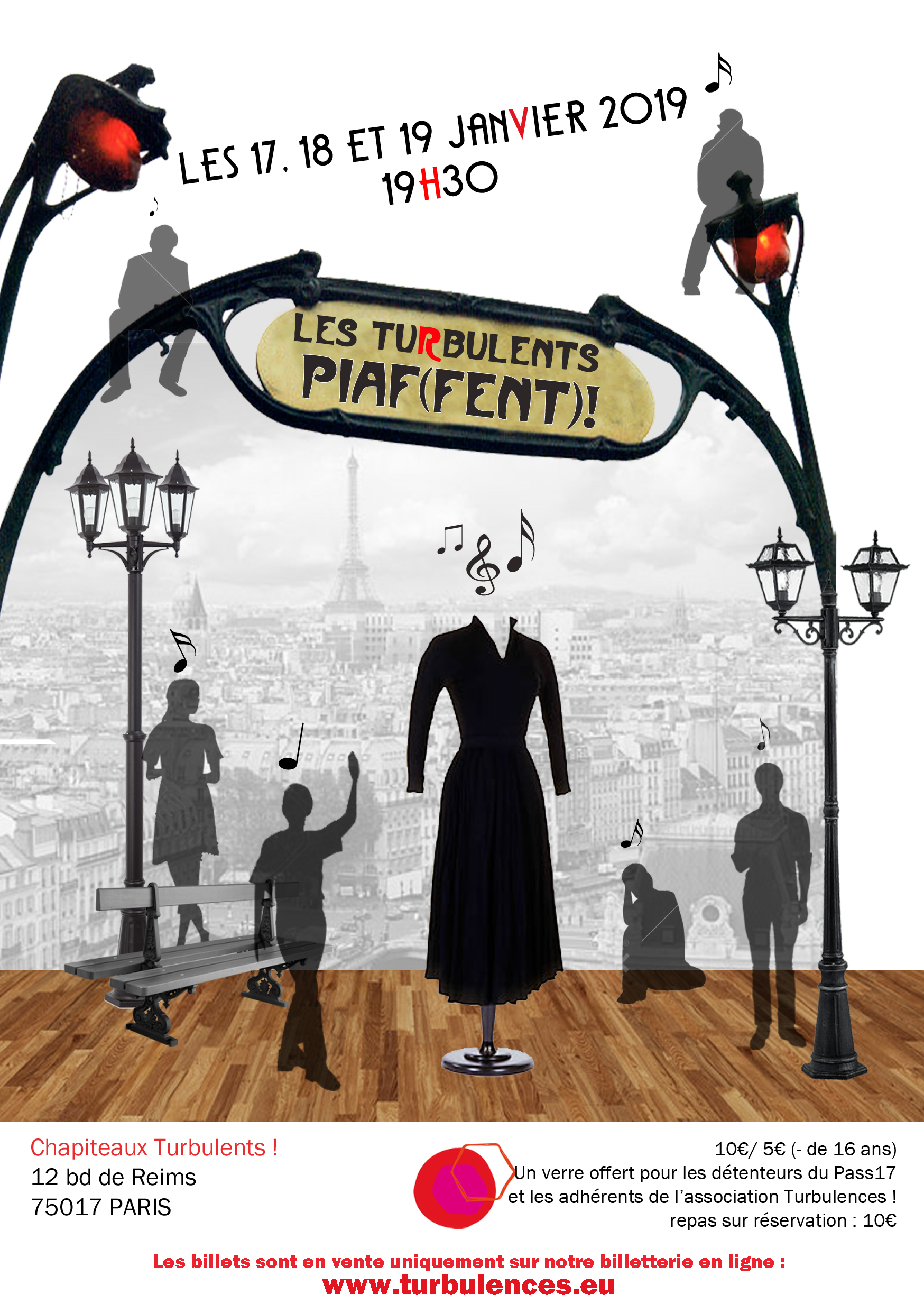 LES TURBULENTS PIAF(FENT) 17.18.19 janvier 2019 à 19h30