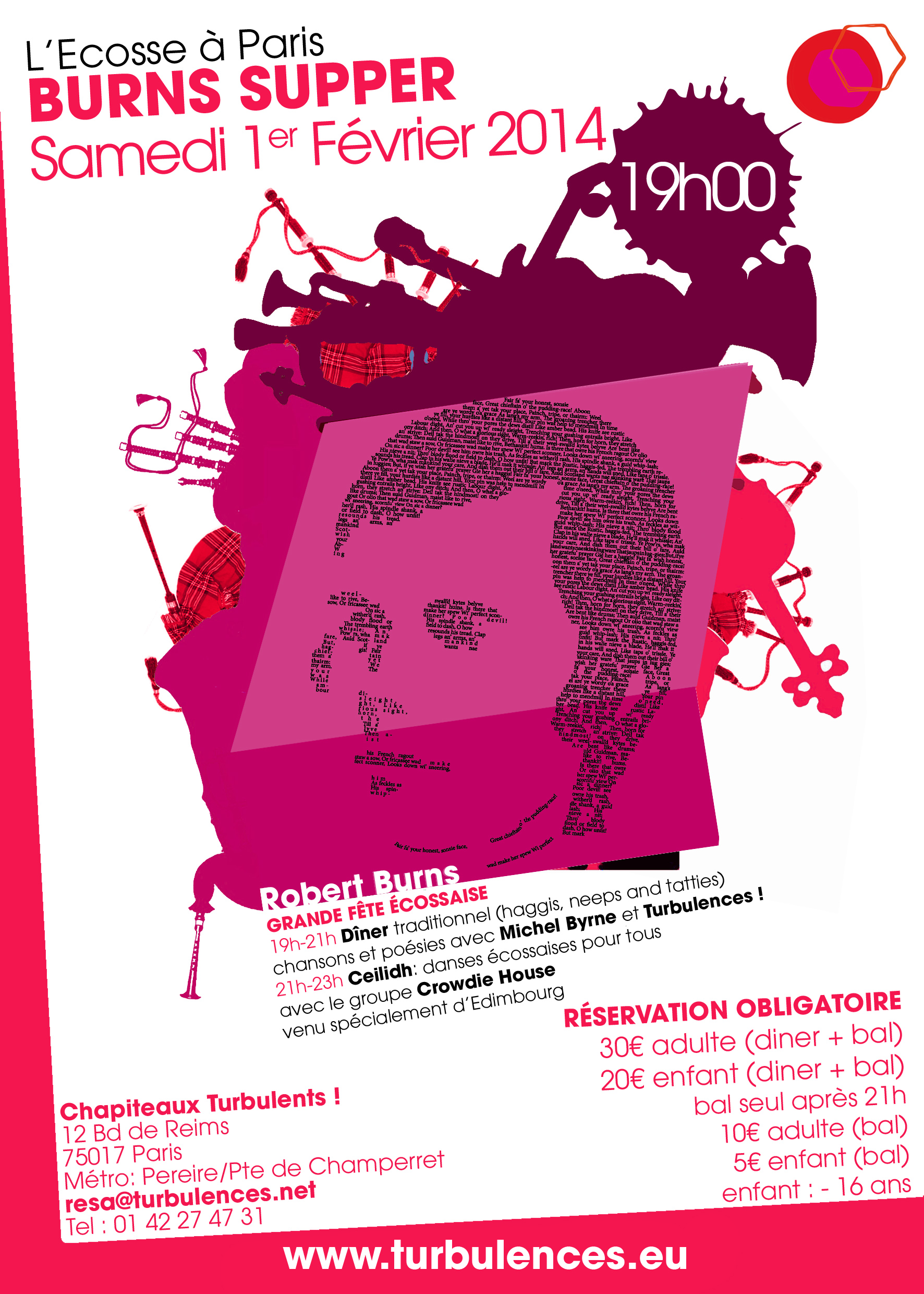 Urgent !  très peu de places ! « Burns Supper » Grande Fête Ecossaise le 1er février 2014 - 19h  Urgent !  très peu de places ! « Burns Supper » Grande Fête Ecossaise le 1er février 2014 - 19h