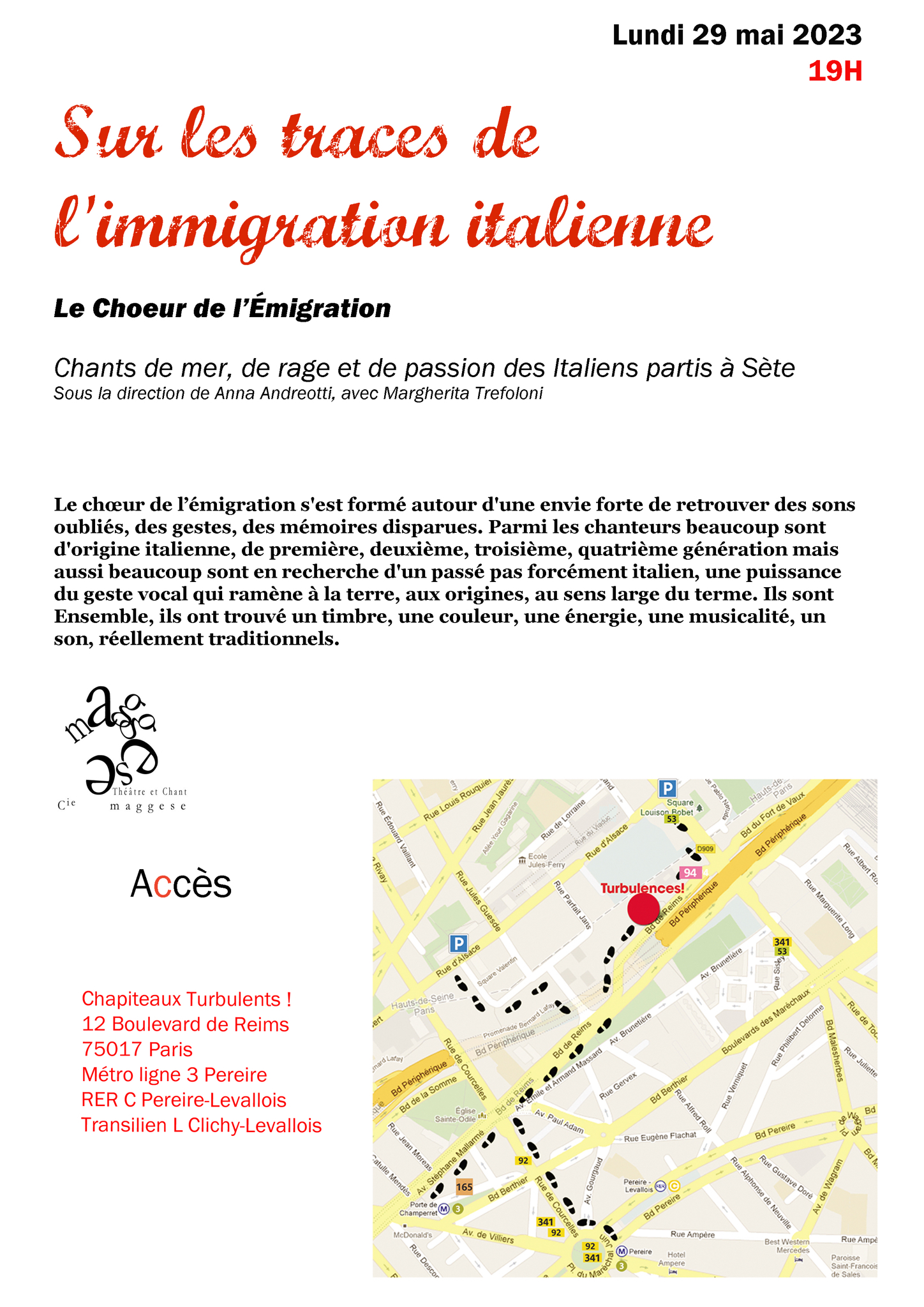 Sur les traces de l'immigration italienne - Lundi 29 mai à 19h aux Chapiteaux Turbulents ! Sur les traces de l'immigration italienne - Lundi 29 mai à 19h aux Chapiteaux Turbulents !