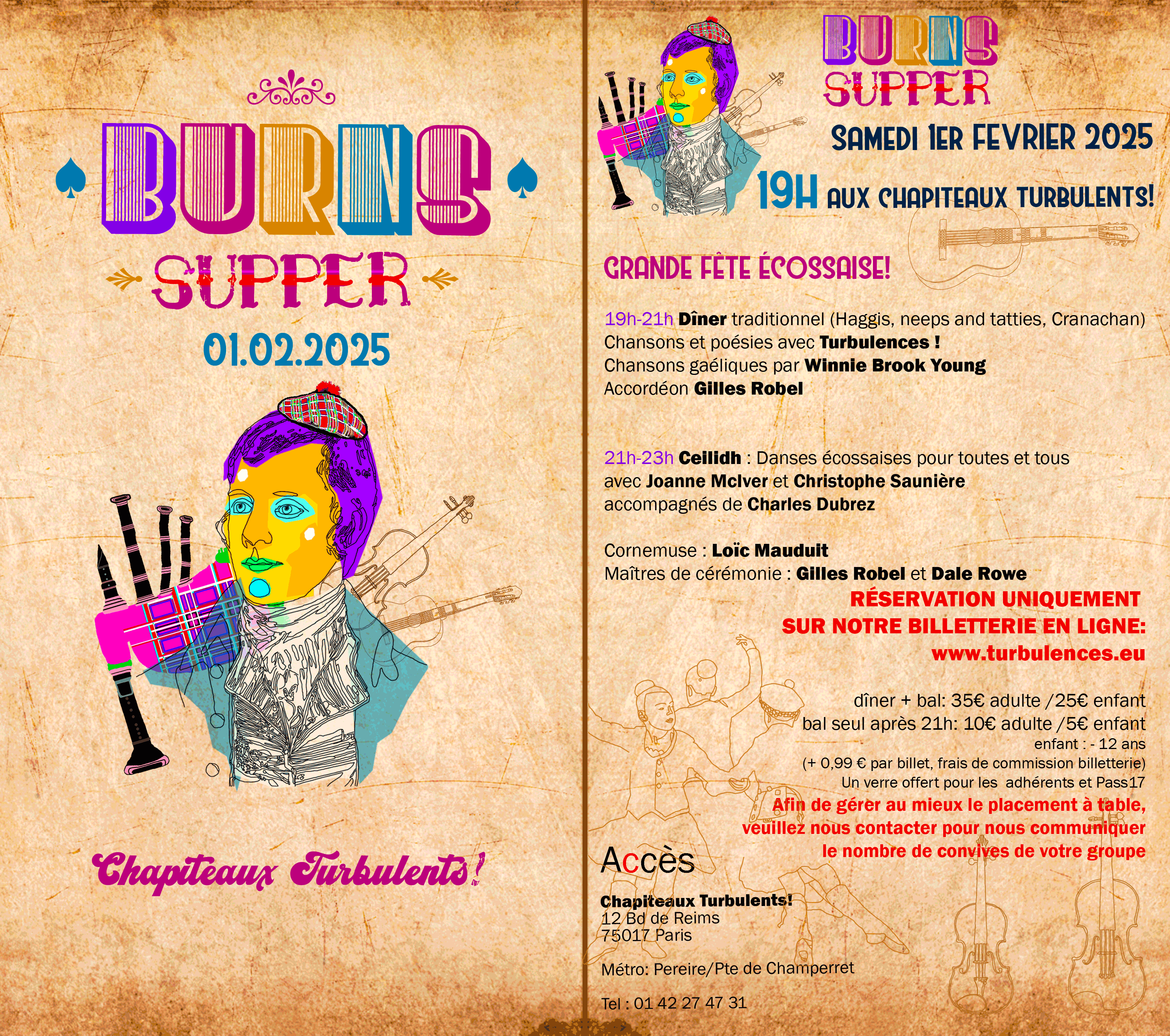 Burns Supper Samedi 1er février 2025 Burns Supper Samedi 1er février 2025