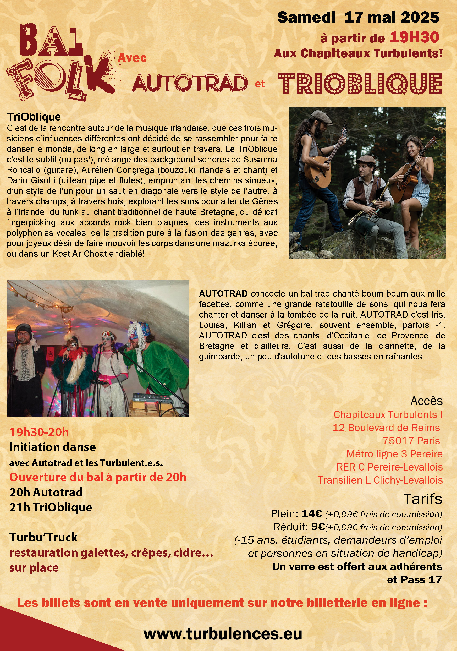 Bal Folk avec Autotrad et Trioblique le 17 MAI à partir de 19H30 Bal Folk avec Autotrad et Trioblique le 17 MAI à partir de 19H30
