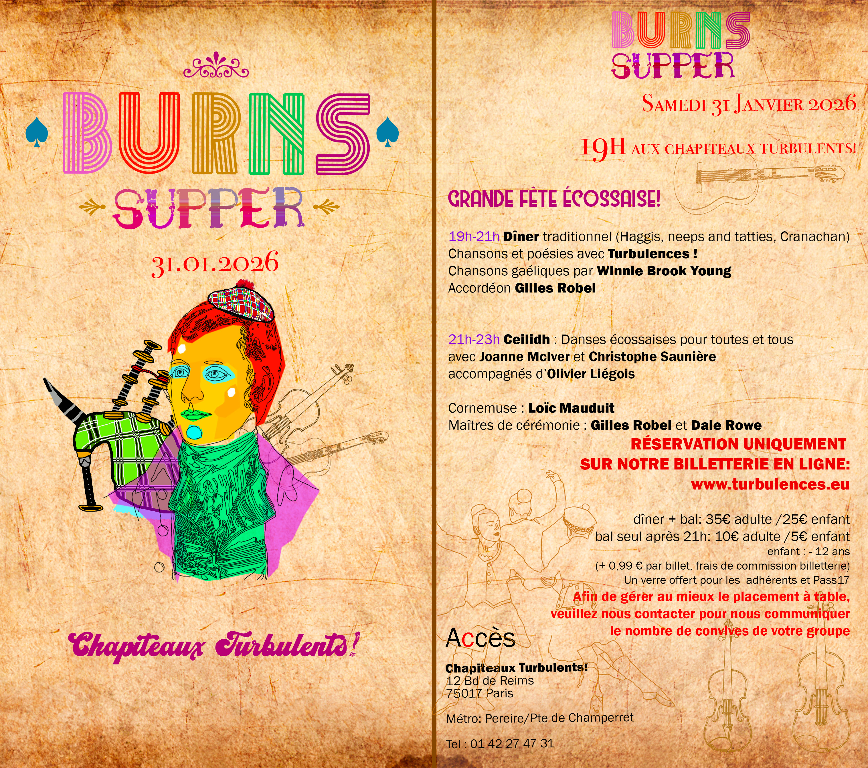 BURNS SUPPER - Samedi 31 janvier à 19h