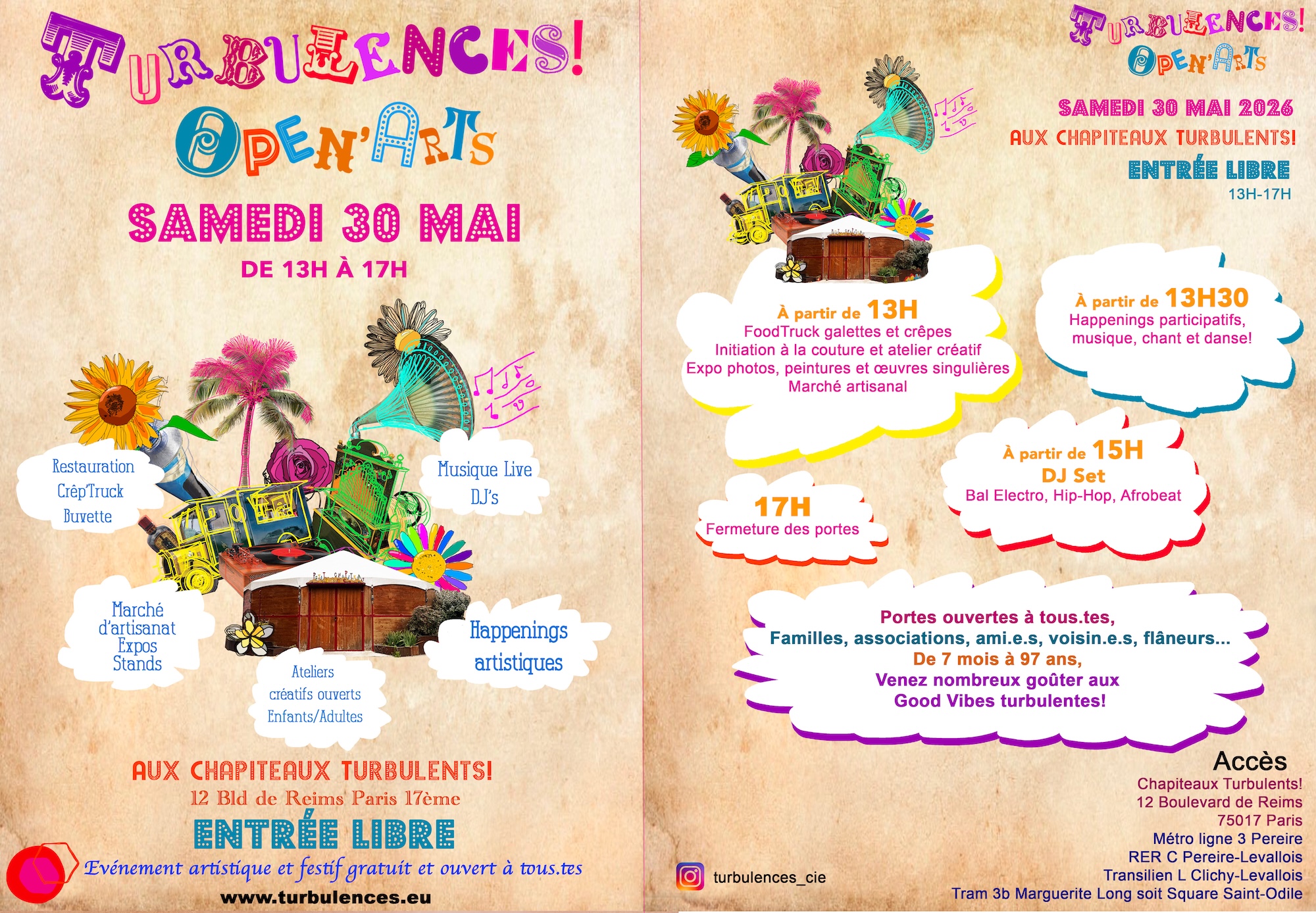 Journée associative Turbulences ! Open’Arts. Samedi 30 mai 2026 de 13h à 17h